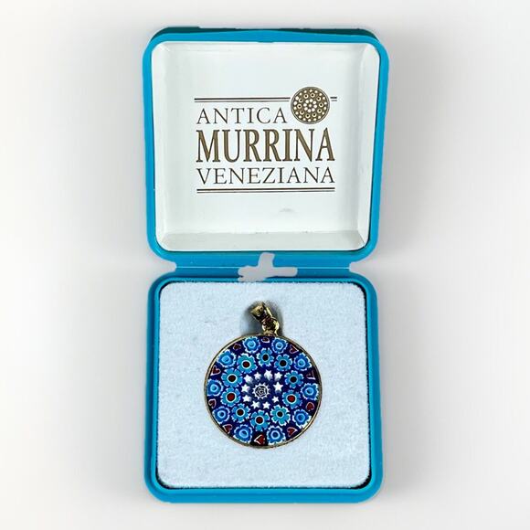 Antica Murrina Veneziana Gold Over 925 Sterling Silver Murano Glass Pendant
